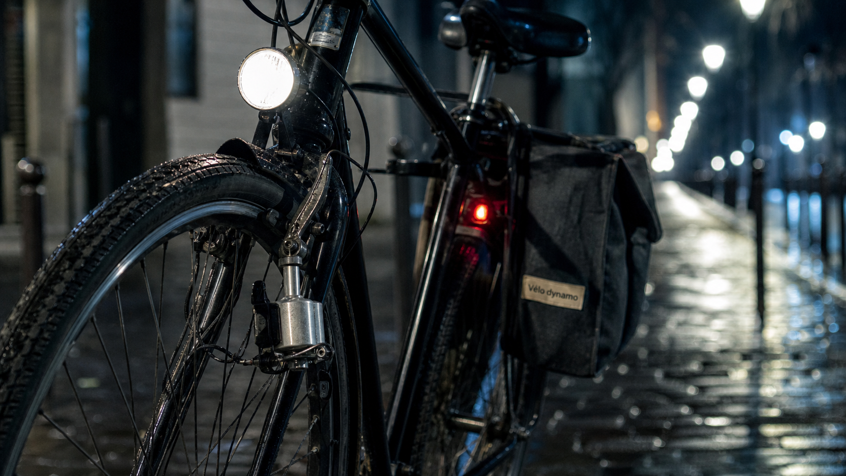 Vélo dynamo 6V/3W : dynamo bouteille sur vélo éclairé