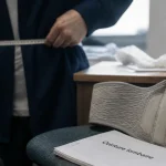 Ceinture mal de dos : mesure 21-26 cm sur une chaise, ceinture lombaire