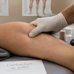 Contracture mollet : muscle dur et étirement douloureux (kinésithérapie)