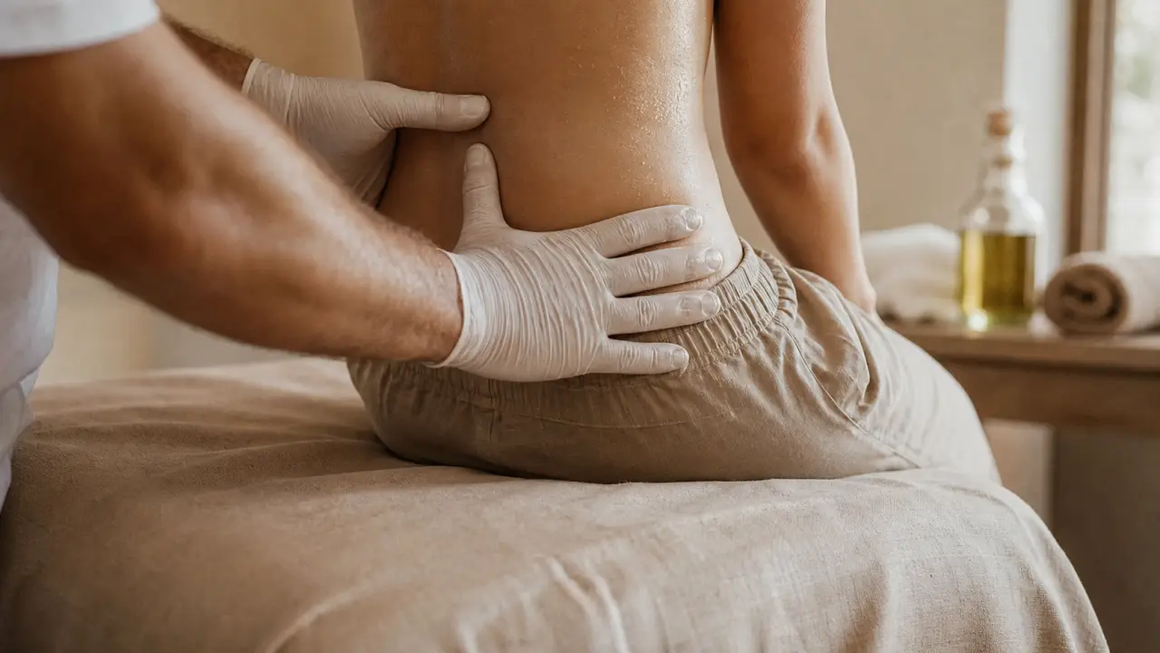Massage hernie discale : massage doux du bas du dos, soulagement nerveux