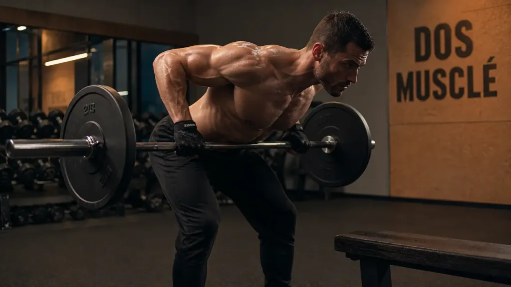 Muscler le dos : rowing buste penché, dos droit