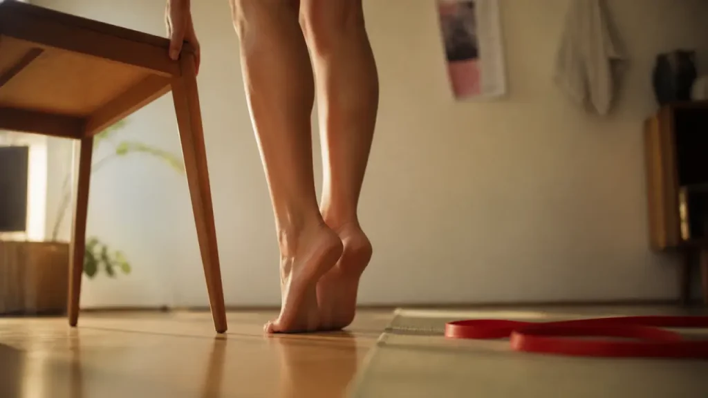 Muscler les chevilles : montée sur pointes, appui et élastique