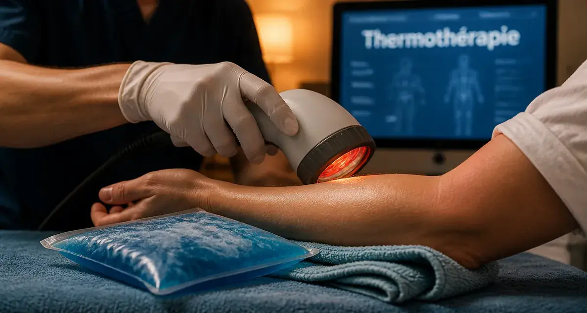 Thermothérapie chaud et froid pour soulager une douleur au bras