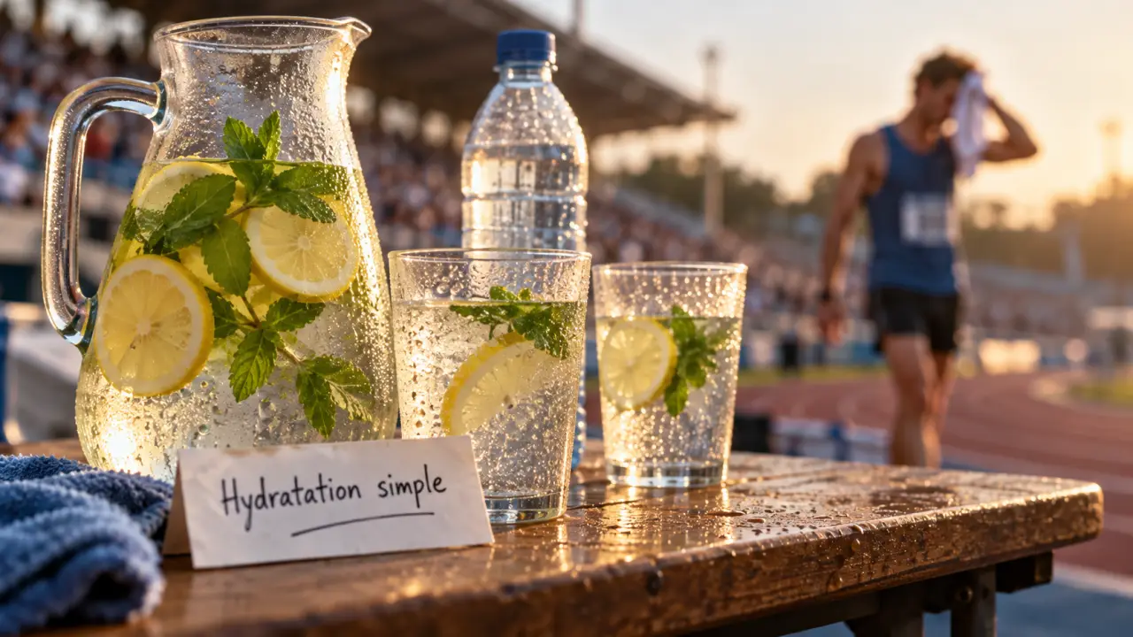 Boisson hydratation : eau citron menthe dans carafe