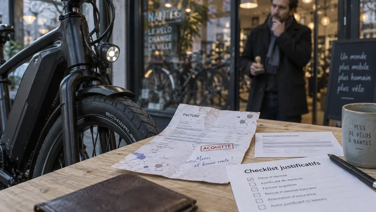 Aide achat vélo électrique à Nantes : checklist justificatifs en magasin